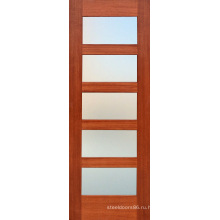 Moldel композитные двери из красного дерева с 5 матовое стекло (С4-1009)
